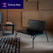 Contemporary fireside chair TOUT LE JOURleathermetalupholstered