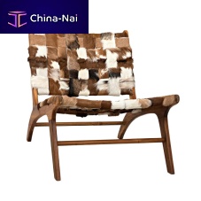 Contemporary chaise longue leatherteakoutdoor