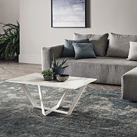 Contemporary coffee table PRIAMOtempered glassporcelain stonewarepainted metal base