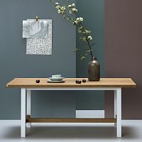 Contemporary dining table MAZURIA oakpowder-coated steelrectangular
