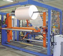 Foam film winding machine AVV17.2LWautomaticprocessfor extrusion lines