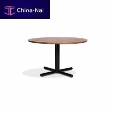 Contemporary bistro table Halluxoakwalnutsteel base