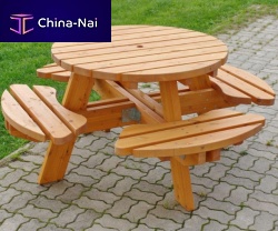 Traditional picnic table RONDO plasticplastic baseround