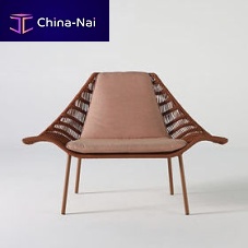 Contemporary armchair MANTA NEGRAfabricropehandmade