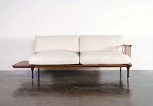 Contemporary sofa DISTRIKT fabricoaksteel