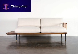 Contemporary sofa DISTRIKT fabricoaksteel