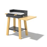 Charcoal barbecue GRL103free-standingstainless steelwooden