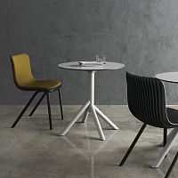Contemporary table JUXTHPLpowder-coated steel basechrome steel base