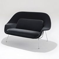 Compact sofa Saarinencontemporaryfabricleather