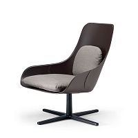 Contemporary armchair VIOLON / R02fabricleatherwith removable cover