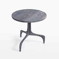 Organic design pedestal table POWELLwalnutwengewhite oak