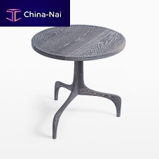 Organic design pedestal table POWELLwalnutwengewhite oak