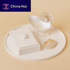 Lacquered wood table top ASHENwhite