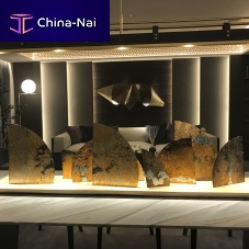 Tempered glass panel GRANITEpatternedlacqueredfor interior
