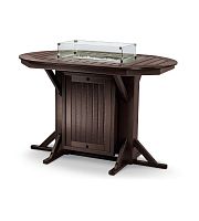 Traditional high bar table BFT4466recycled plasticovalwith bioethanol burner