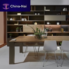 Contemporary shelf LINE SYSTEMwoodenwith storage compartment