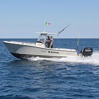 Outboard center console boat T250 VMtwin-engineplaning hullfishing