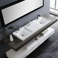 Built-in washbasin DUETresinwith adjustable mirrordouble