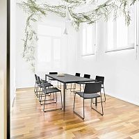 Contemporary table SUIoaklacquered MDFtempered glass