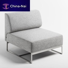 Contemporary fireside chair MELTEMIfabricstainless steelmodular