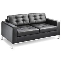 Minimalist design sofa CHECKleatherblack2-person