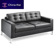 Minimalist design sofa CHECKleatherblack2-person