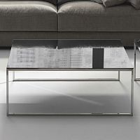 Contemporary coffee table GIB tempered glassoaklacquered MDF
