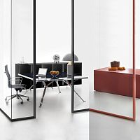 Fixed partition WALLSYSTEMwoodenglazedfor offices