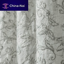 Curtain fabric DUNE MERVEILLE MARMORINO ALLOVERnature patternlinenembroidered