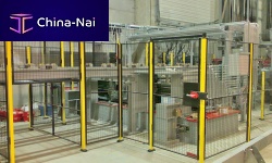 Wire mesh partition machine enclosure