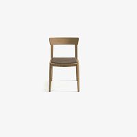 Contemporary chair MIA indoorleathersolid wood base