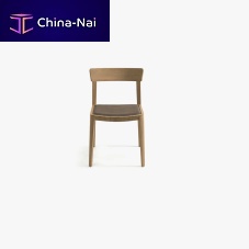 Contemporary chair MIA indoorleathersolid wood base
