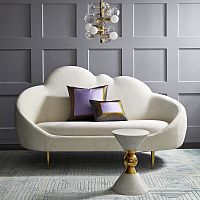 Contemporary sofa ETHER SETTEEvelvetpolished brass base2-person