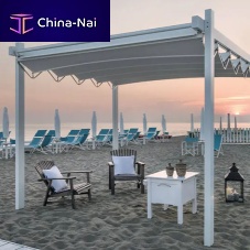 Wooden gazebo FORTE DEI MARMI - ITALYfabric roofwooden framecommercial