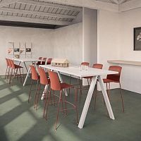 Contemporary high bar table CROSSmelaminelacquered metal steel baserectangular