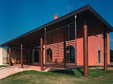 Patio canopy PRIVATE VILLAwooden framemetalflat