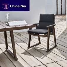 Contemporary chair Giooutdoorfabricsolid wood base