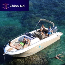 Outboard center console boat 750 12-person max.with cabinsundeck