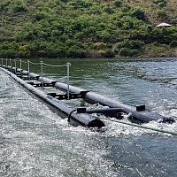 Safety boom floatingriver
