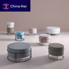 Contemporary pouf UPfabricpainted steelround
