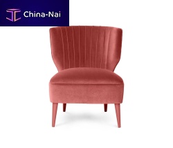 Contemporary fireside chair Lipstickfabricleathersolid wood