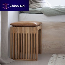 Contemporary stool Rib teakbamboowith removable cushion