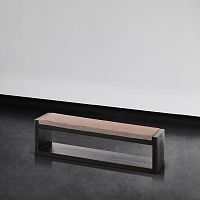 Contemporary upholstered bench JADEfabricleatherwooden base