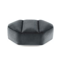 Contemporary pouf CLOUDfabricleatherblack