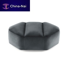 Contemporary pouf CLOUDfabricleatherblack