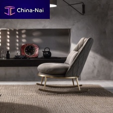 Traditional fireside chair AURORAfabricmetalrocking