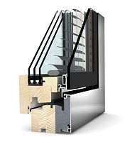 Wooden window HV 350aluminumslidingtilting
