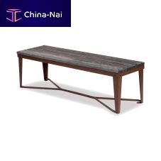 Contemporary public bench ARIES woodengalvanised steelwithout backrest