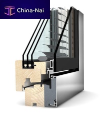 Wooden window HV 350aluminumslidingtilting