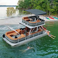 Outboard pontoon boat series-30ftwin-enginetri-tubedouble terrace deck